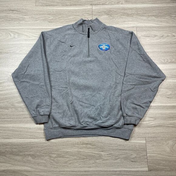 Vintage Nike Sweatshirt Mens Large Gray 90s Zip Retro Torino Games - Picture 1 of 9